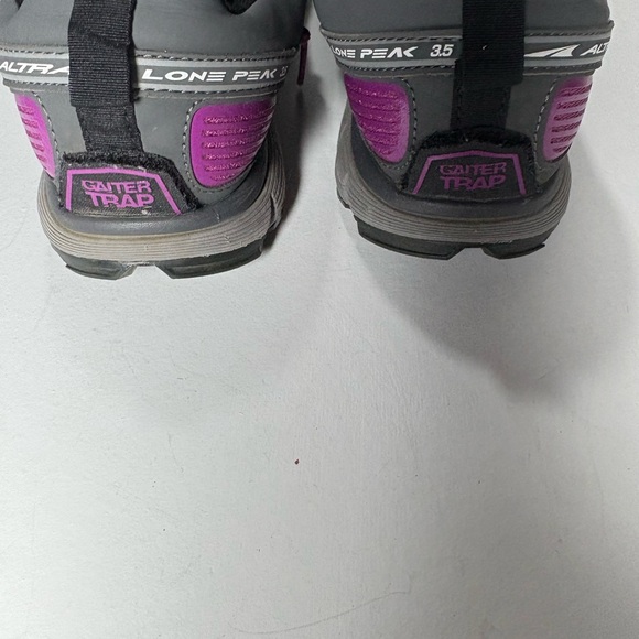Altra Women's Lone Peak 3.5 trail running shoe in gray and purple - Picture 4 of 6